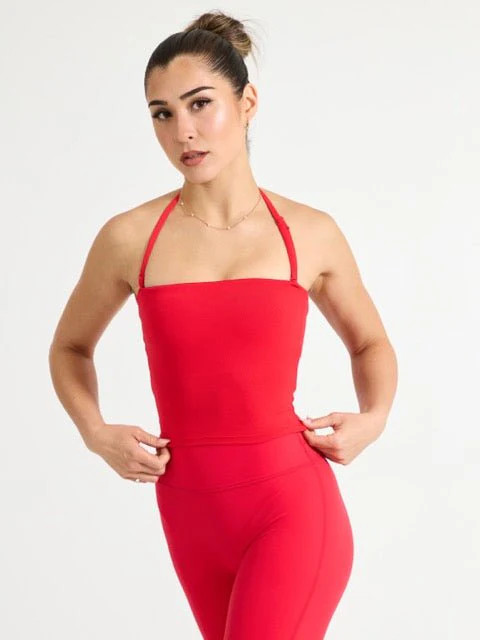 Butter Bandeau Crop - Salsa Red | Buffbunny