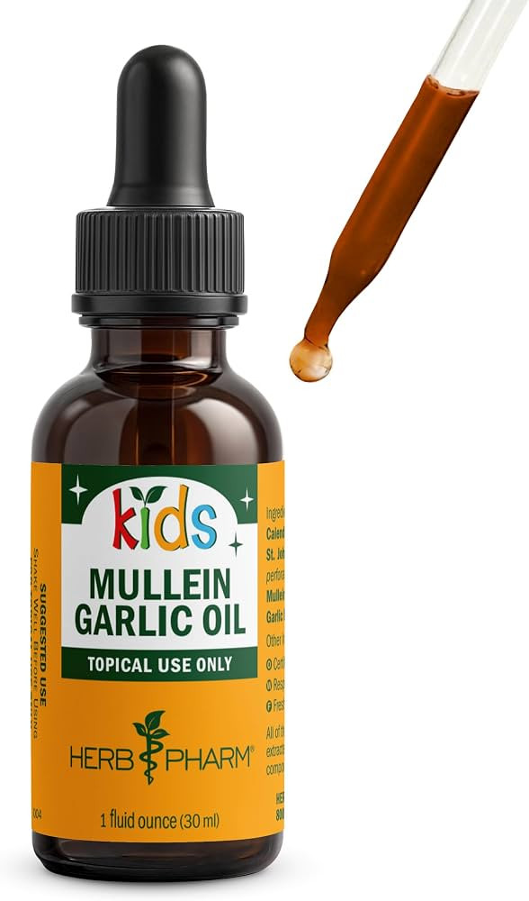 Herb Pharm Kids Mullein Garlic Ear Oil: Alcohol-Free Herbal Ally for Kids, Made with Certified Or... | Amazon (US)