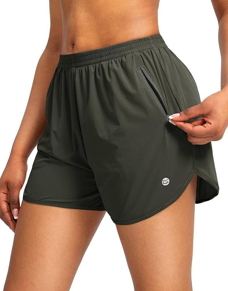 G Gradual Women's Running Shorts with Zipper Pockets Quick Dry Athletic Workout Gym 3" Shorts for... | Amazon (US)
