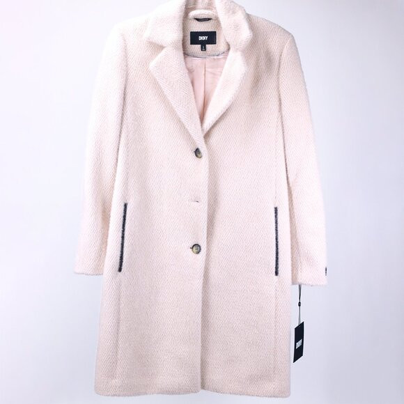 DKNY | WALKER COAT IN BLUSH PINK | GLAMOROUS SOFT LONG LINED COAT | SIZE S | Poshmark