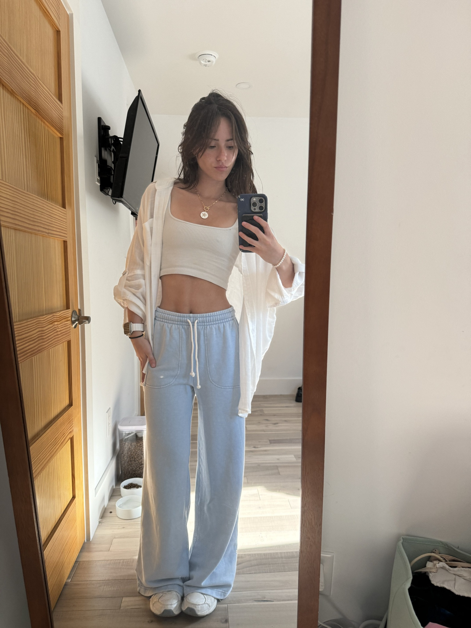 I got size xxs in sweat pants. 
And Xs in white button up

#LTKfitness #LTKsalealert #LTKSeasonal