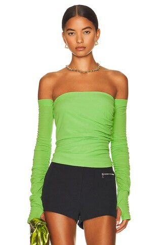 Helmut Lang Twist Long Sleeve Tube Top in Lawn | FWRD | FWRD 