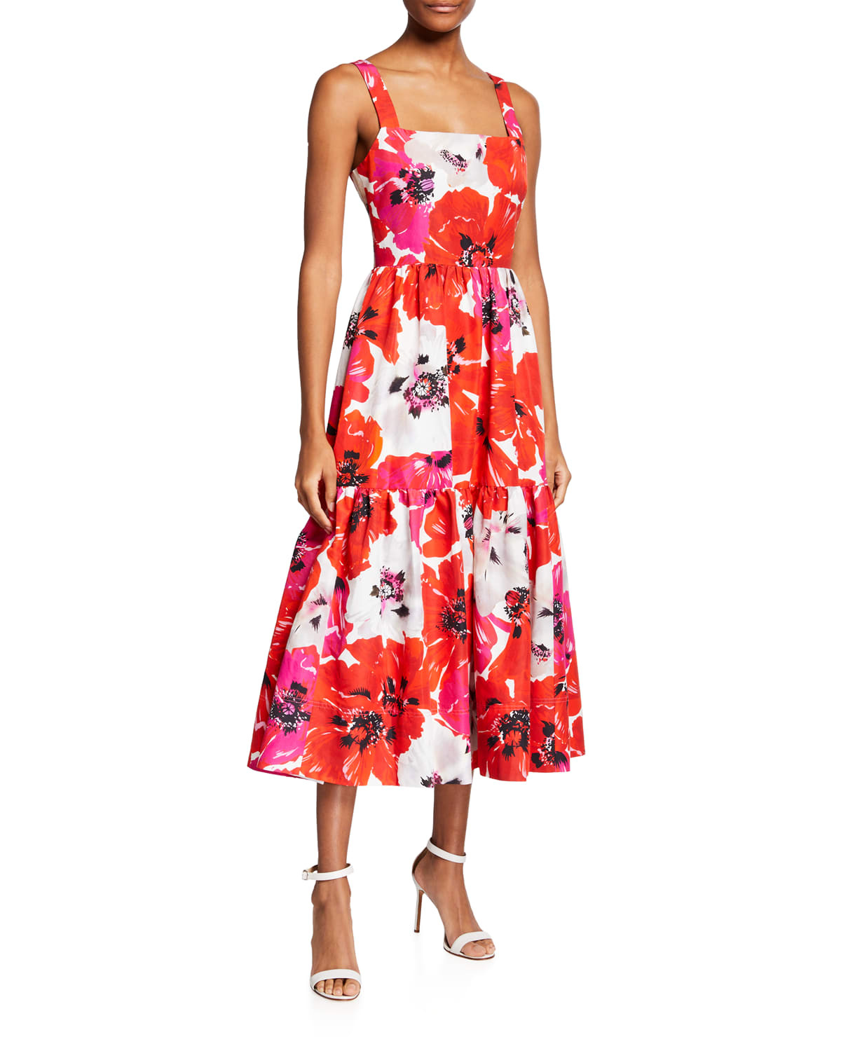 Gia Long Tiered Floral Dress | Neiman Marcus