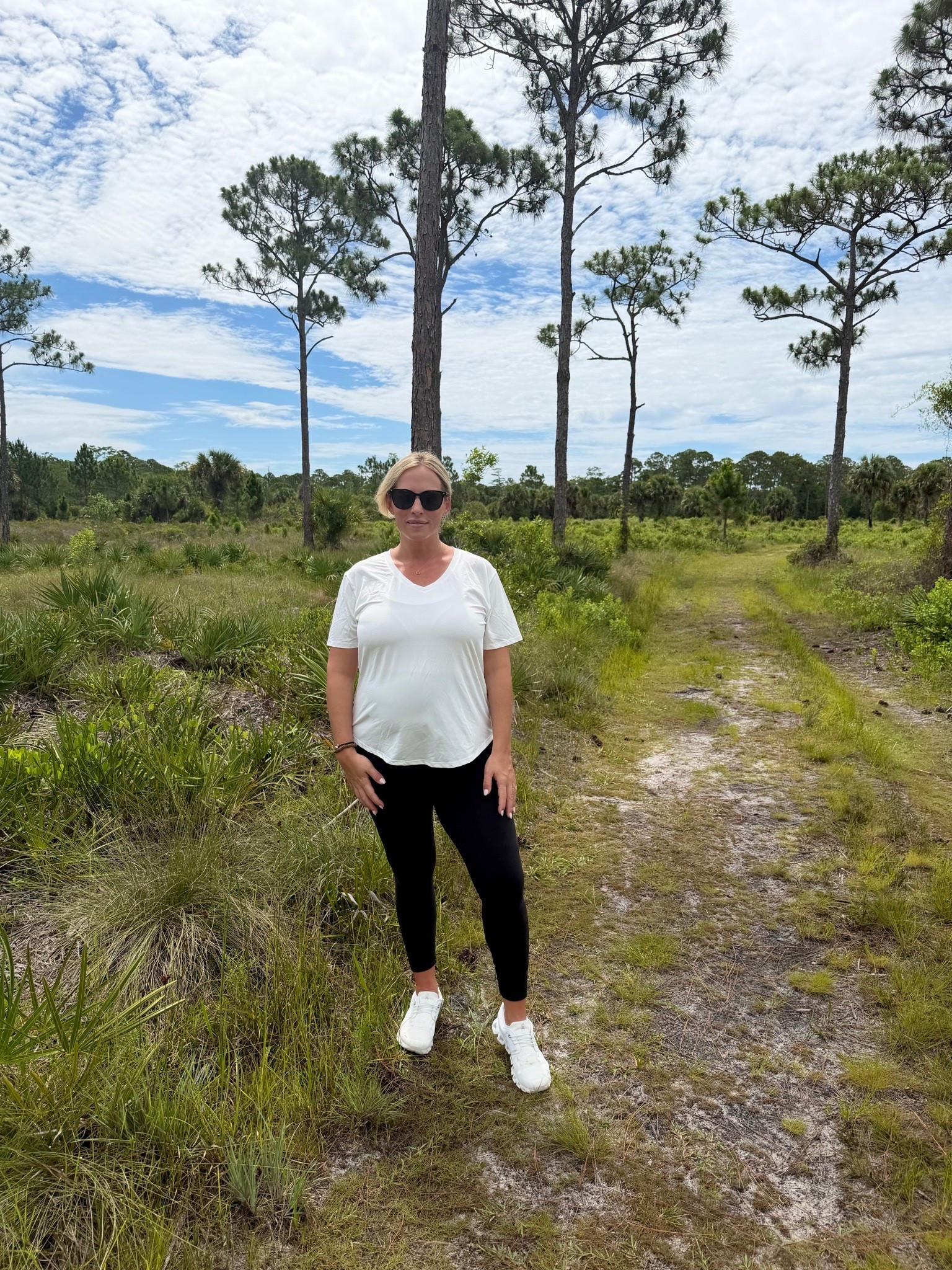 Nature walk. Wearing XL in neck t-shirt. 25 weeks pregnant

#LTKootd #LTKActive #LTKBump