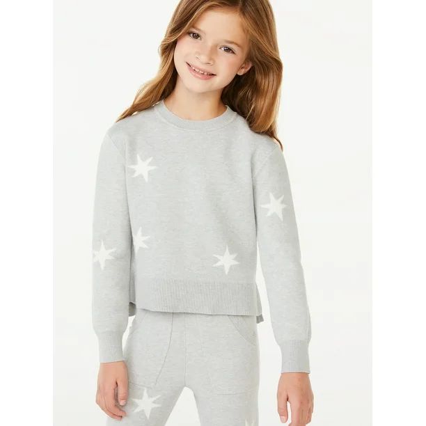 Free Assembly Girls’ Intarsia Crewneck Sweater, Sizes 4-18 - Walmart.com | Walmart (US)