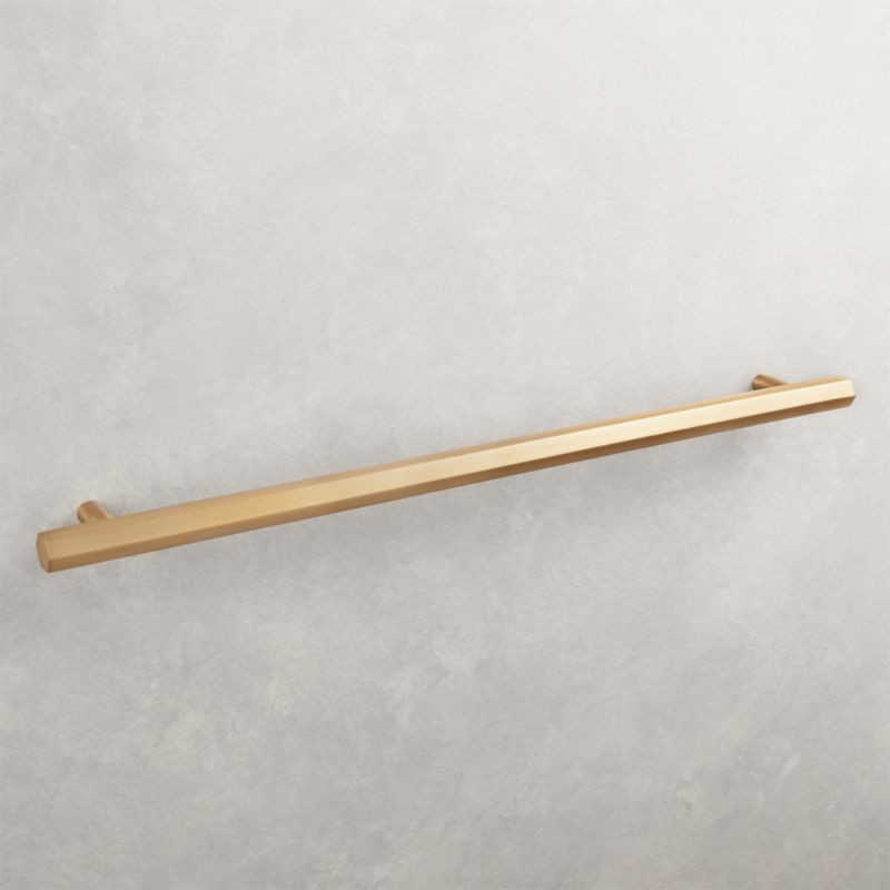 Hex Brushed Brass Handle 12" + Reviews | CB2 | CB2