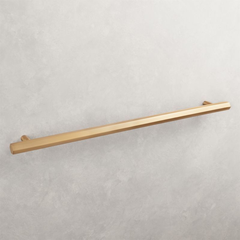 Hex Brushed Brass Handle 12" + Reviews | CB2 | CB2