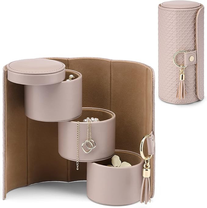 Vlando Travel Jewelry Box, Travel Jewelry Case for Women Girls, Earring organizer Necklacke Organ... | Amazon (US)