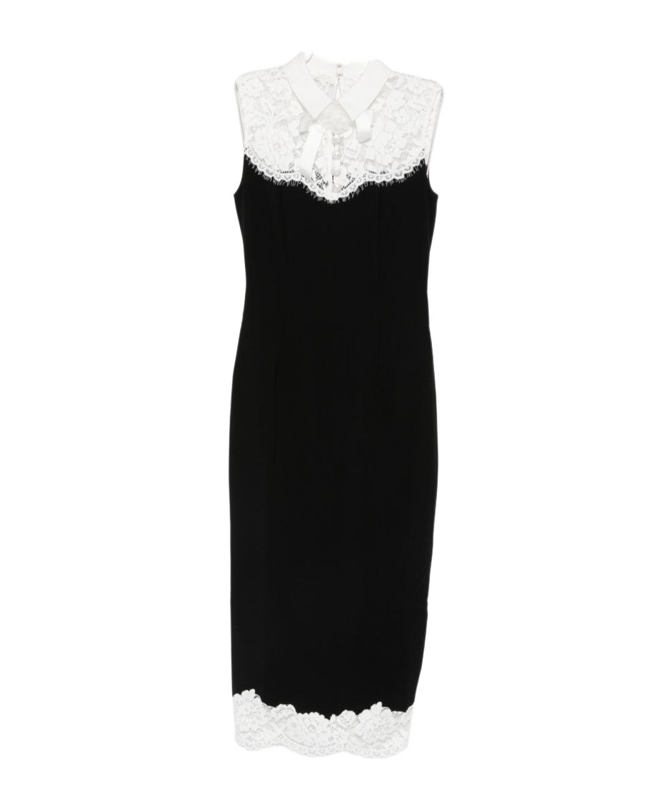lace-trimmed bow-detail midi dress | Senser US