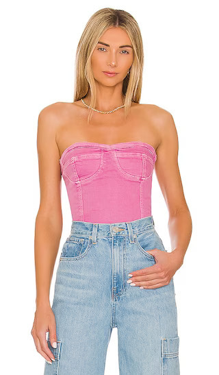 Desa Crop Bustier Top in Pink Denim Corset Top Taylor Swift Concert Outfit Taylor Swift Eras Tour | Revolve Clothing (Global)