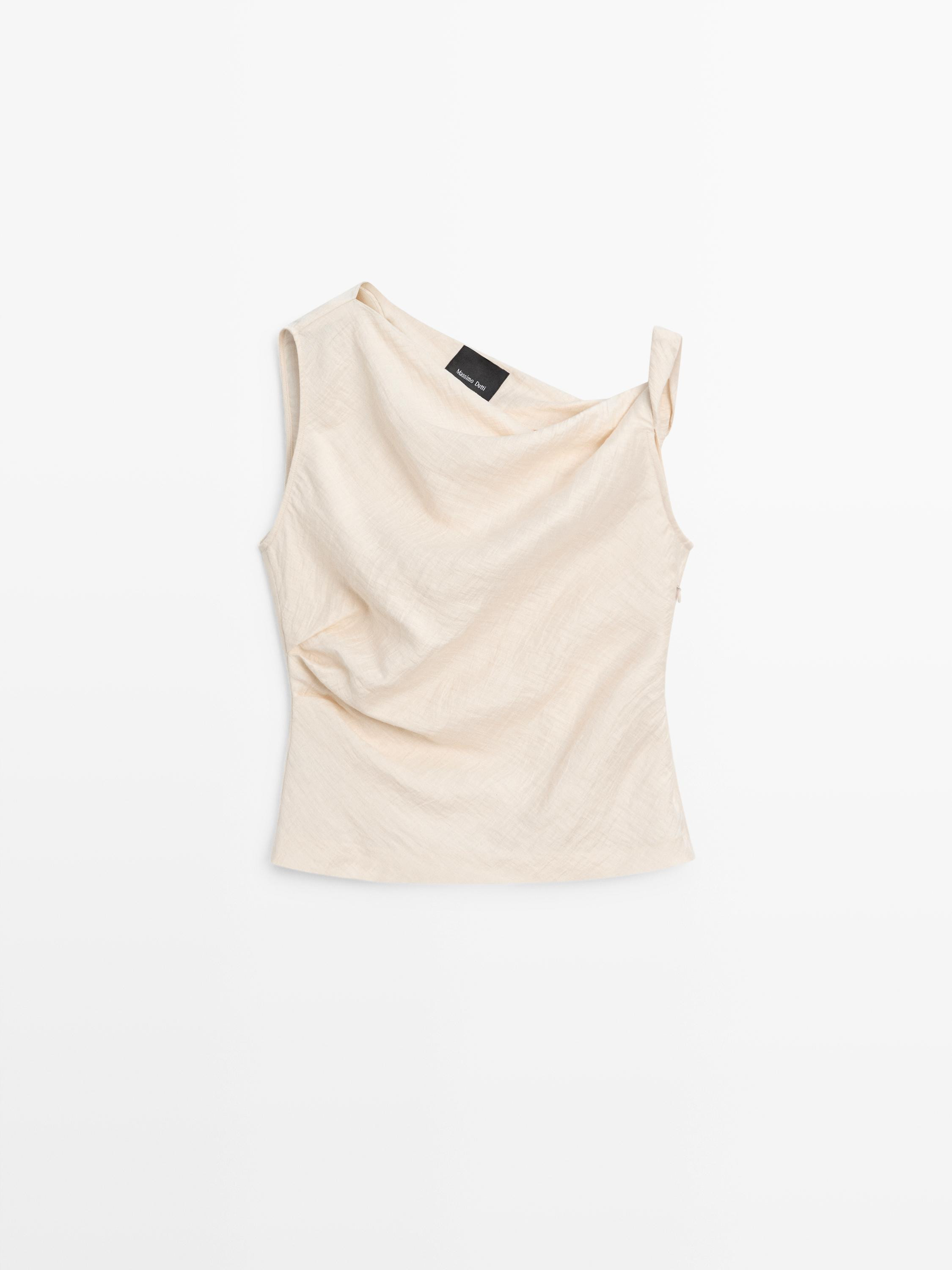 Asymmetric top with knot detail | Massimo Dutti UK