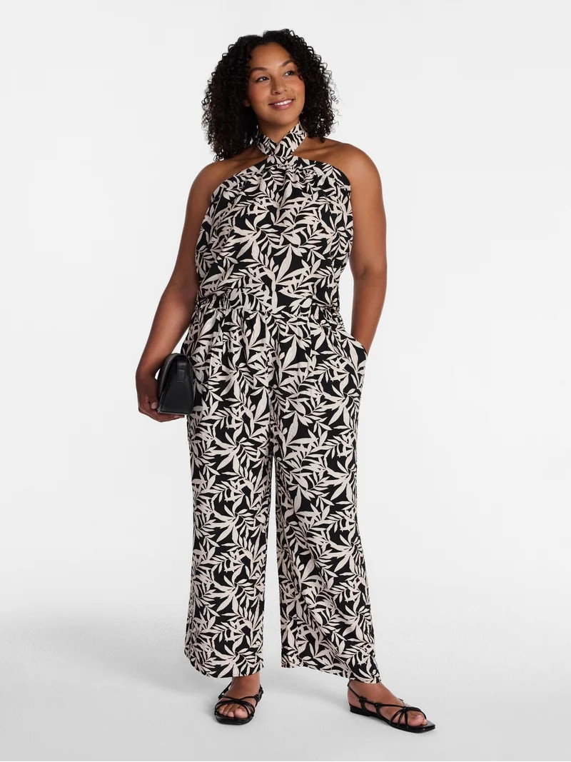 Time and Tru Women's Wide Leg Print Pants, Sizes XS-XXXL | Walmart (US)