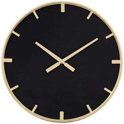 River Parks Studio Canterbury Gold and Glossy Black 23 1/2" Round Wall Clock | Target