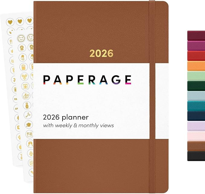 PAPERAGE 2026 Weekly & Monthly Planner, 12 Months (January 2026 - December 2026), 5.6 in x 8 in, ... | Amazon (US)