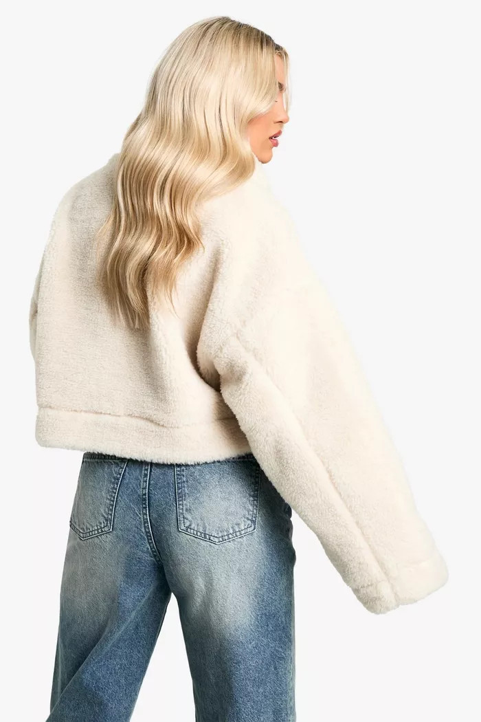 Teddy Faux Fur Trucker | boohoo (US & Canada)