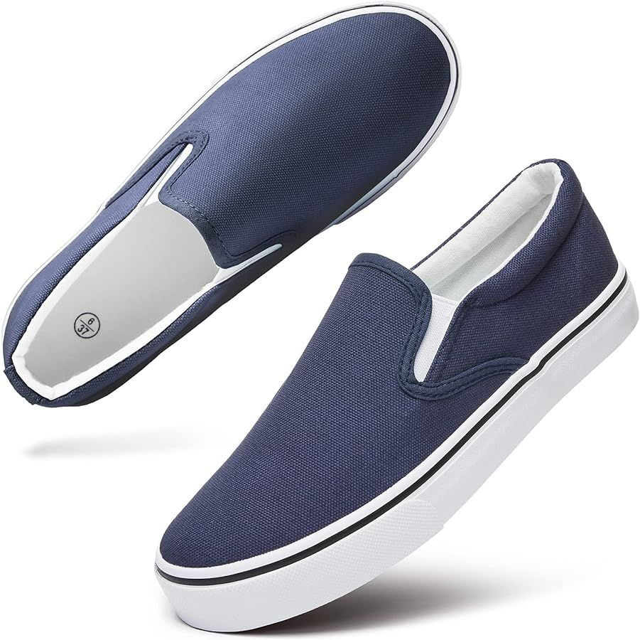 Women's Slip on Shoes Canvas Sneakers Loafers Non Slip Shoes Low Top Casual Shoes | Amazon (US)