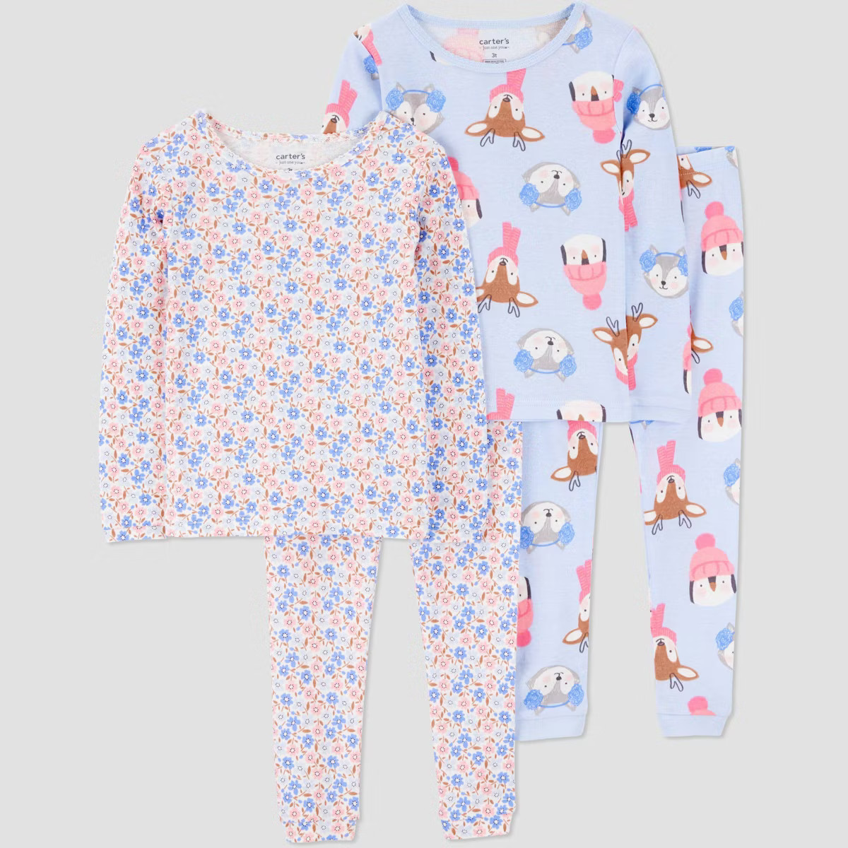 Carter's Just One You® Toddler Girls' 4pc Long Sleeve Cotton Pajama Set | Target