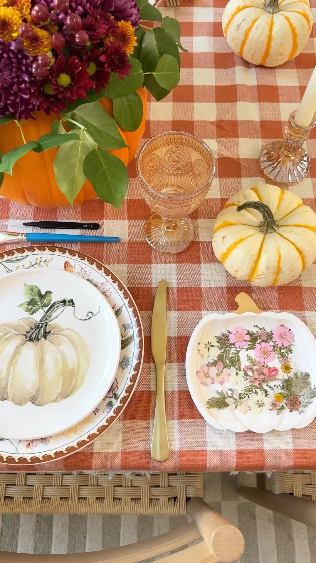 Looking for inspiration for your next autumnal gathering? This elegant pumpkin and floral tablescape is the perfect blend of cozy and chic. It's versatile enough for a fall girls' night or Thanksgiving dinner.
#tablesetting #hostesslife #dinnerware #partyinspo

#LTKParties #LTKSeasonal #LTKHome