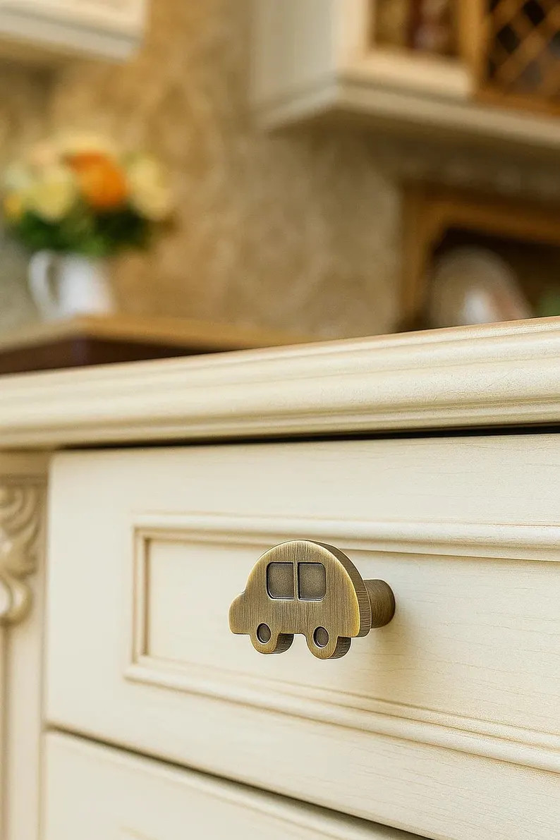 Vintage Car Drawer Knob: Antique Brass Cabinet Handle Pull - Etsy Canada | Etsy (US)