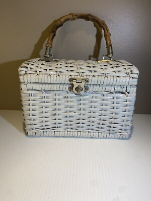 Vintage, Well Made White Wicker Purse With Silver Hardware. Bags By Donna  | eBay | eBay US