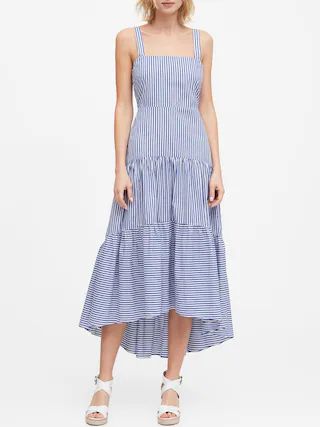 Poplin Tiered Maxi Dress | Banana Republic (US)