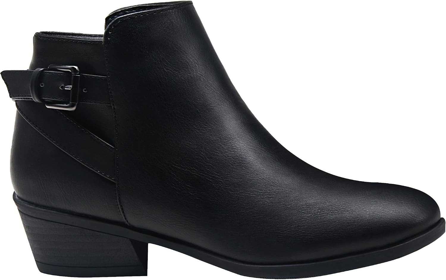 Women's Short Ankle Boots, Low Heel Round Toe Western Booties | Amazon (US)