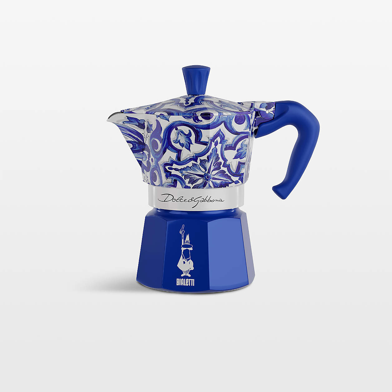 Bialetti Moka Dolce & Gabbana Blu Mediterraneo 6-Cup Espresso Maker + Reviews | Crate & Barrel | Crate & Barrel
