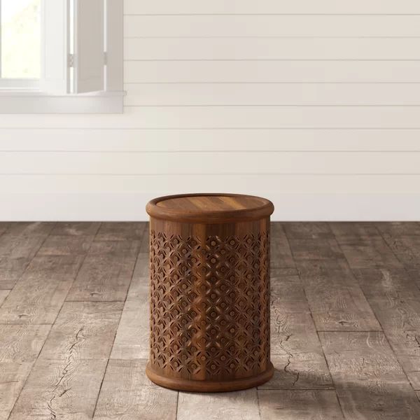 Marple 23'' Tall Solid Wood Tray Top Drum End Table | Wayfair North America
