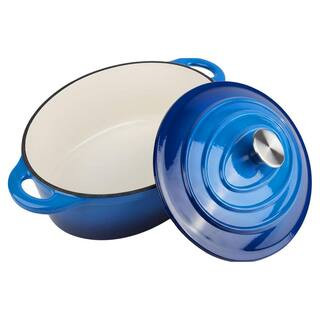5.5 qt. Oval Enameled Cast Iron Dutch Oven in Red with Lid, Oven Safe, Superior Heat Retention Cookware | The Home Depot