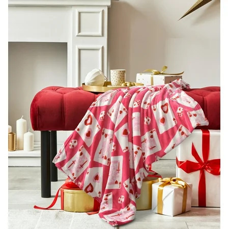 Way to Celebrate Super Soft Cozy Valentines Day Oversize Plush Throw Blankets, Cards | Walmart (US)