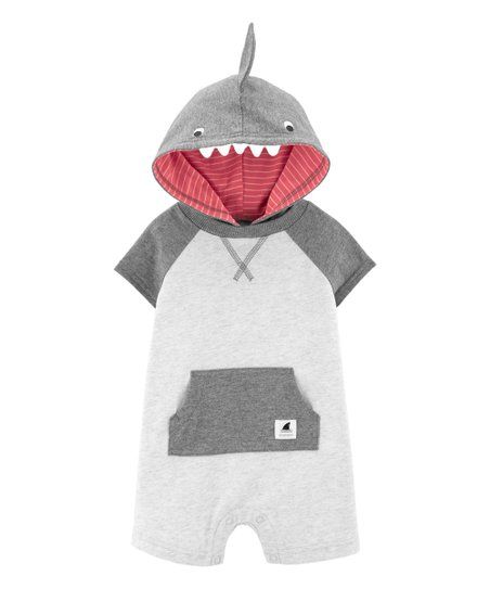 Gray Shark Hooded Romper - Newborn & Infant | Zulily