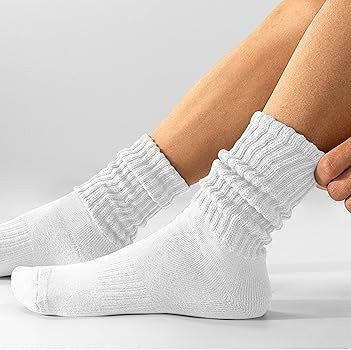 Women's Scrunch Crew Socks Retro 3-Pack Solid Cotton Boot Calf Chunky Ribbed Cozy Slouchy Socks S... | Amazon (US)