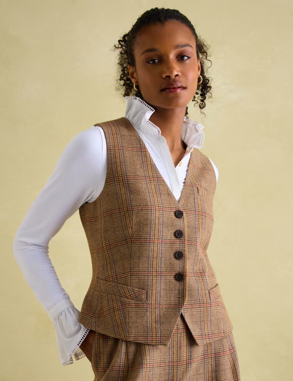 Wool Rich Tweed Single Breasted Waistcoat | Marks & Spencer (UK)
