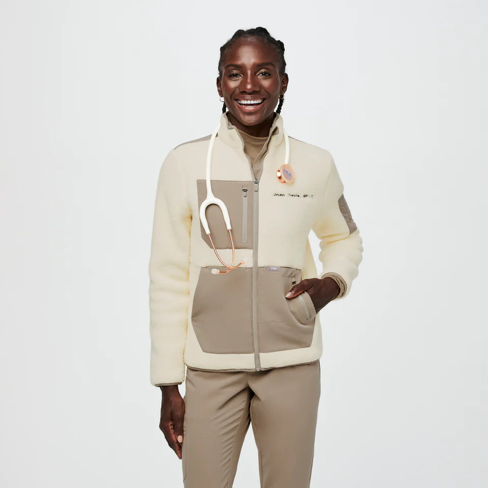 Women’s On-Shift™ Sherpa Jacket - Oatmeal · FIGS | FIGS