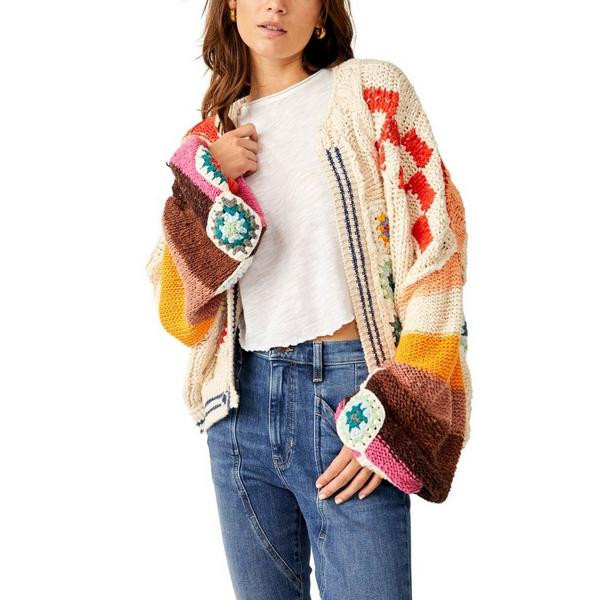Women's Free People Cardigan Clear Skies Medium Cream Combo | Scheels Sports