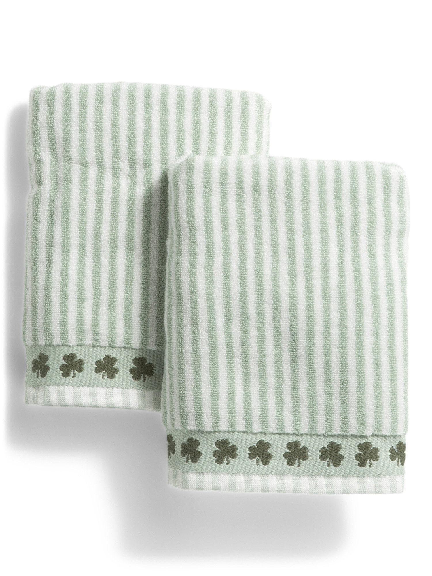 2pk Shamrock Border Stripe Hand Towels | Bed & Bath | Marshalls | Marshalls