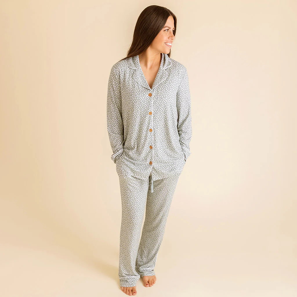 Floral Green Luxe Womens Pajamas | Ophelia | Posh Peanut
