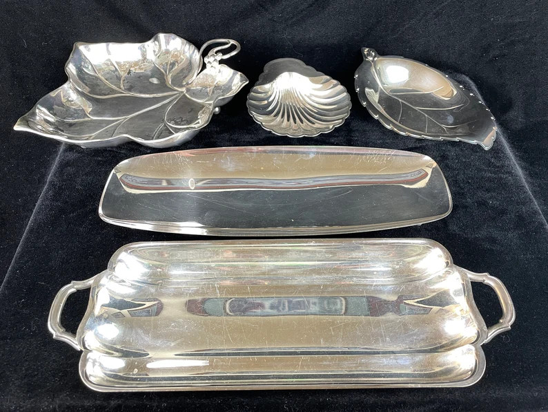 5 Silver Plated Serving Trays: Shell, Leaf, Tray, Scalloped Tray - International Silver Company, ... | Etsy (US)