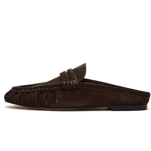 FJQNXGY Penny Loafers for Women Comfortable Slip on Suede Loafers Mules Women’s Closed Toe Loafer Slides Shoes | Amazon (US)
