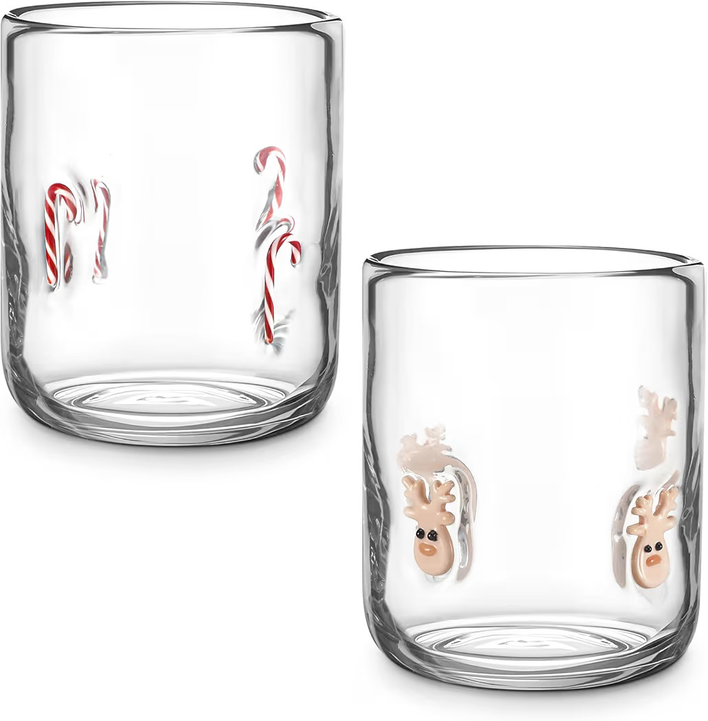 2 Pcs Icon Glass Cups - 16 oz Cute Icon Juice Glass Double Old Fashioned Hand Blown Drinking Cups... | Amazon (US)