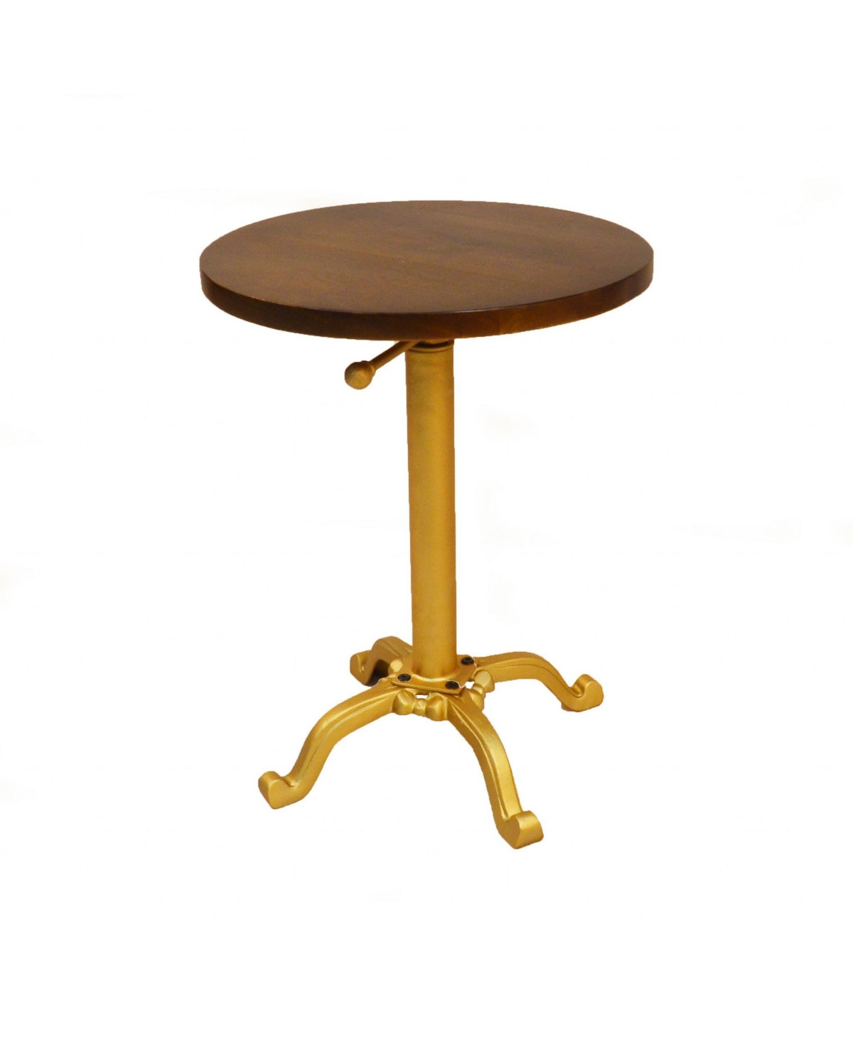 Solid Elm Wood End Table – Round Accent Table with Natural Grain for Home Interiors - Gold, Brown | Macy's