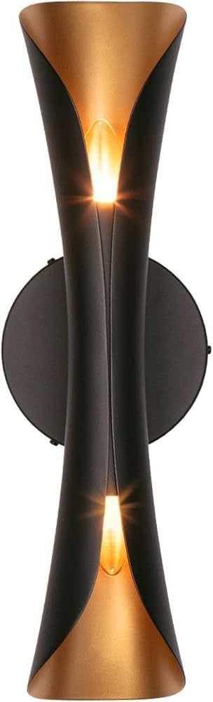 Tubicen Black Gold Wall Sconce, Decorative Dimmable Sconces Wall Lighting Up Down, Modern Art Dec... | Amazon (US)