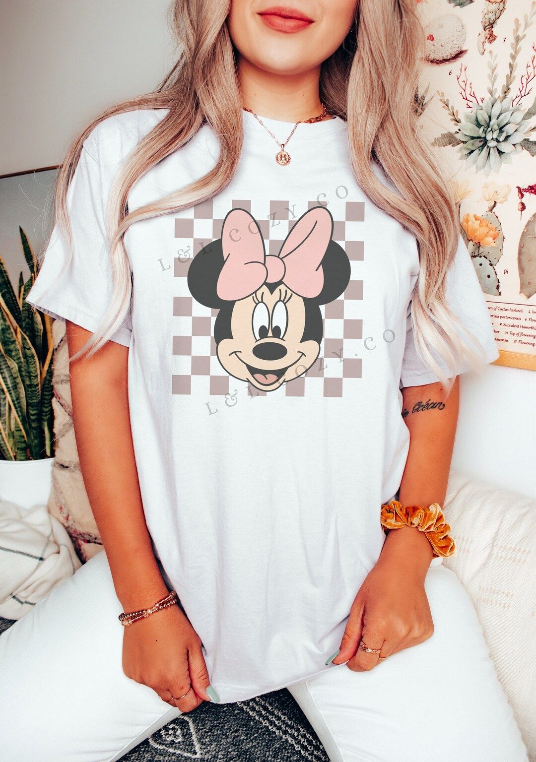 Minnie Comfort Colors Shirt - Disney Comfort Colors Shirt - Minnie Checkered Shirt - Vintage Disn... | Etsy (US)