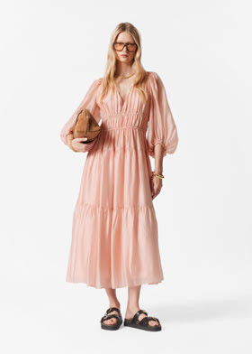 티어드 미디 드레스 - 더스티 핑크 & Other Stories | &Other Stories KR