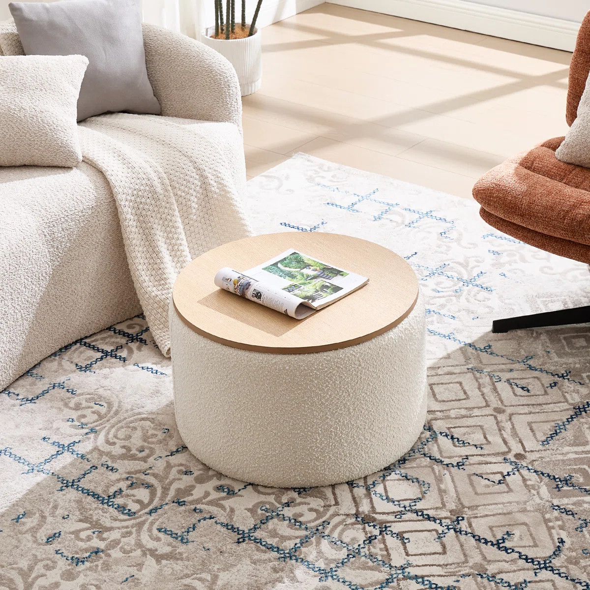 Darasimi 23.6" Wide Round Storage Ottoman | Wayfair North America