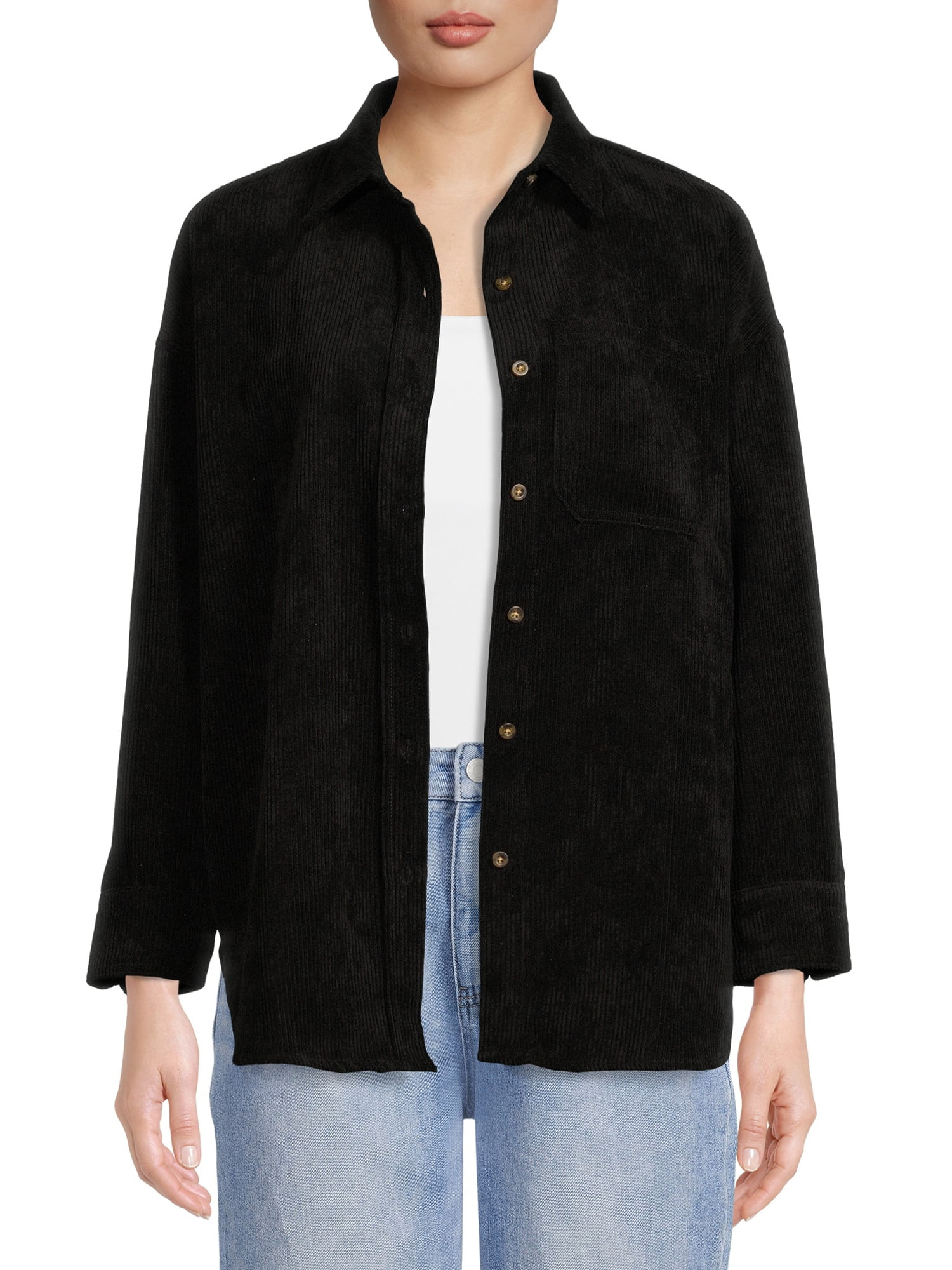 Nine.Eight Women’s Corduroy Shacket | Walmart (US)