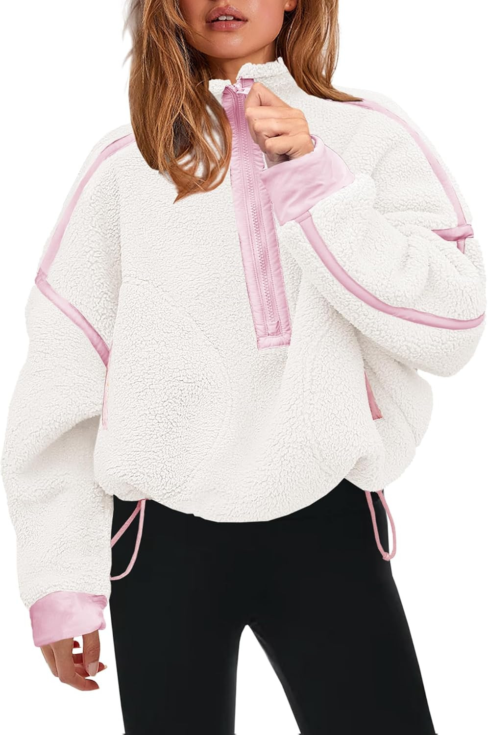Panadila Womens Half Zip Fleece Pullover Sherpa Jacket | Amazon (US)