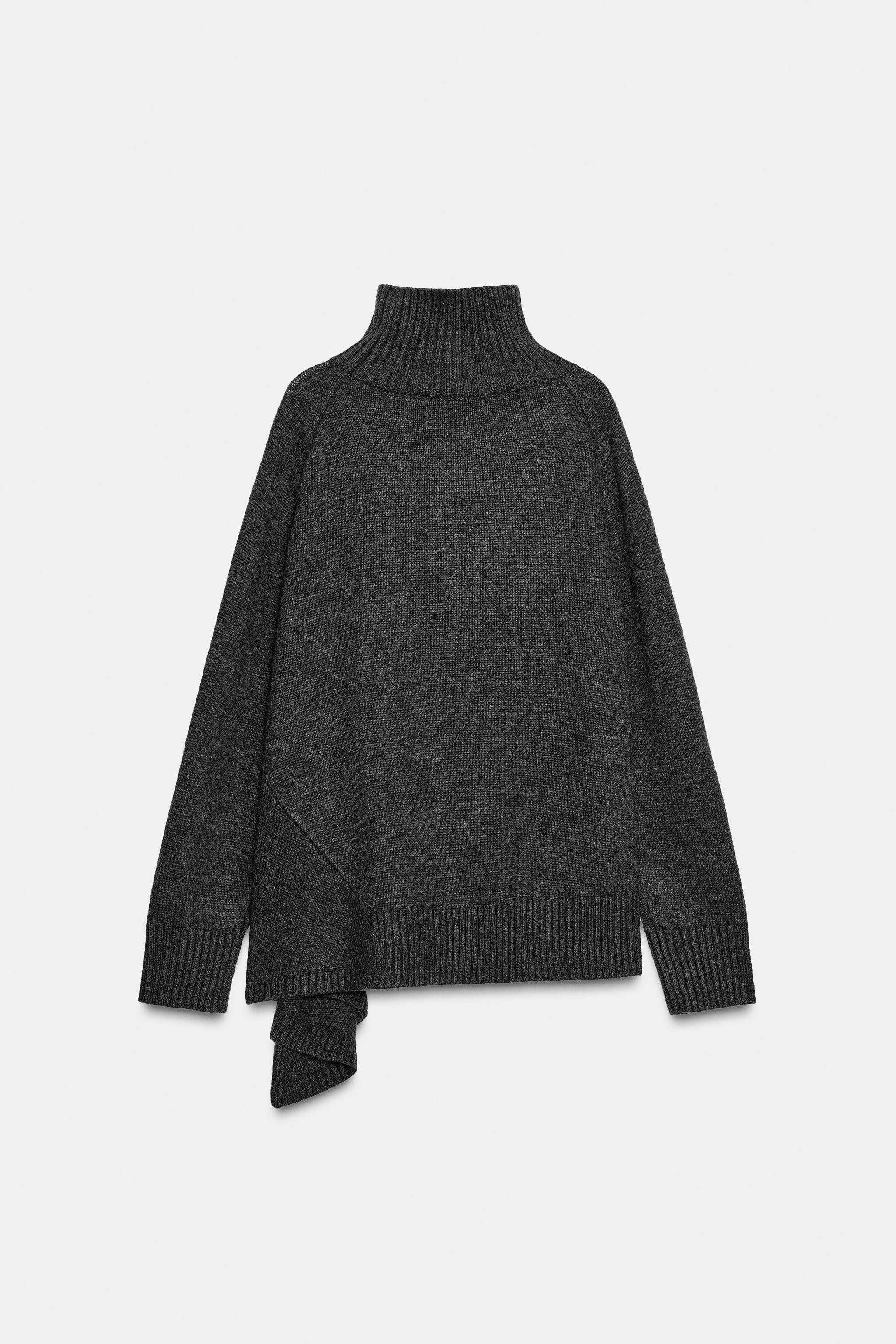 WOOL SWEATER WITH ASYMMETRIC HEM | Zara Canada