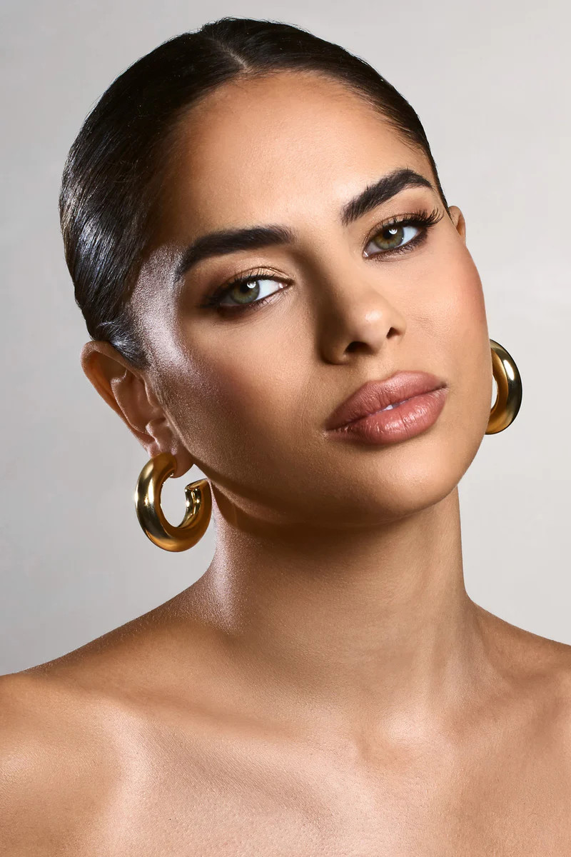 Nancy  Gold Chunky Hoop Earrings | Club L London