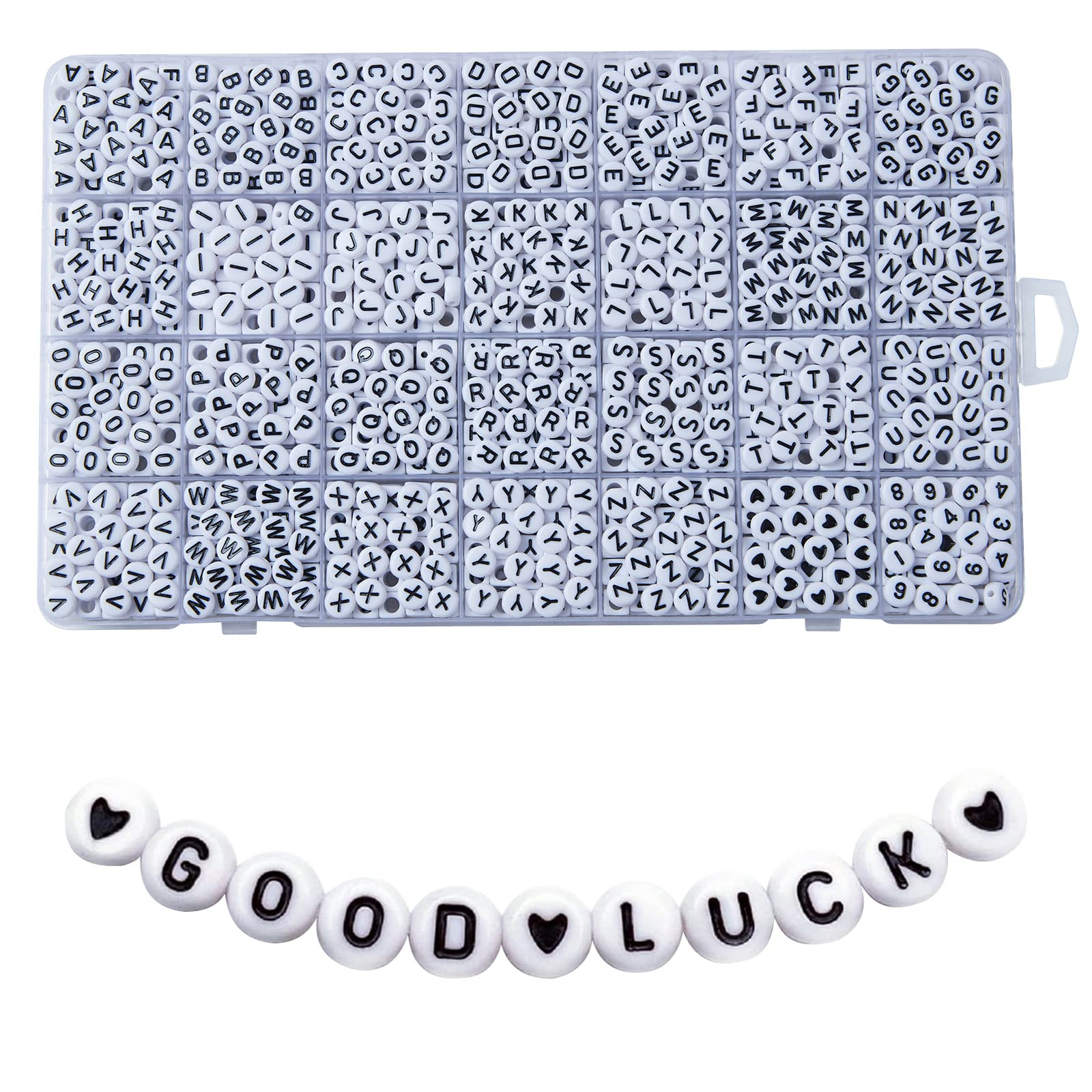 1400pcs Letter Beads, 4x7 mm Acrylic Alphabet Beads, Beads for Jewelry and Bracelet Making, in 28... | Amazon (US)